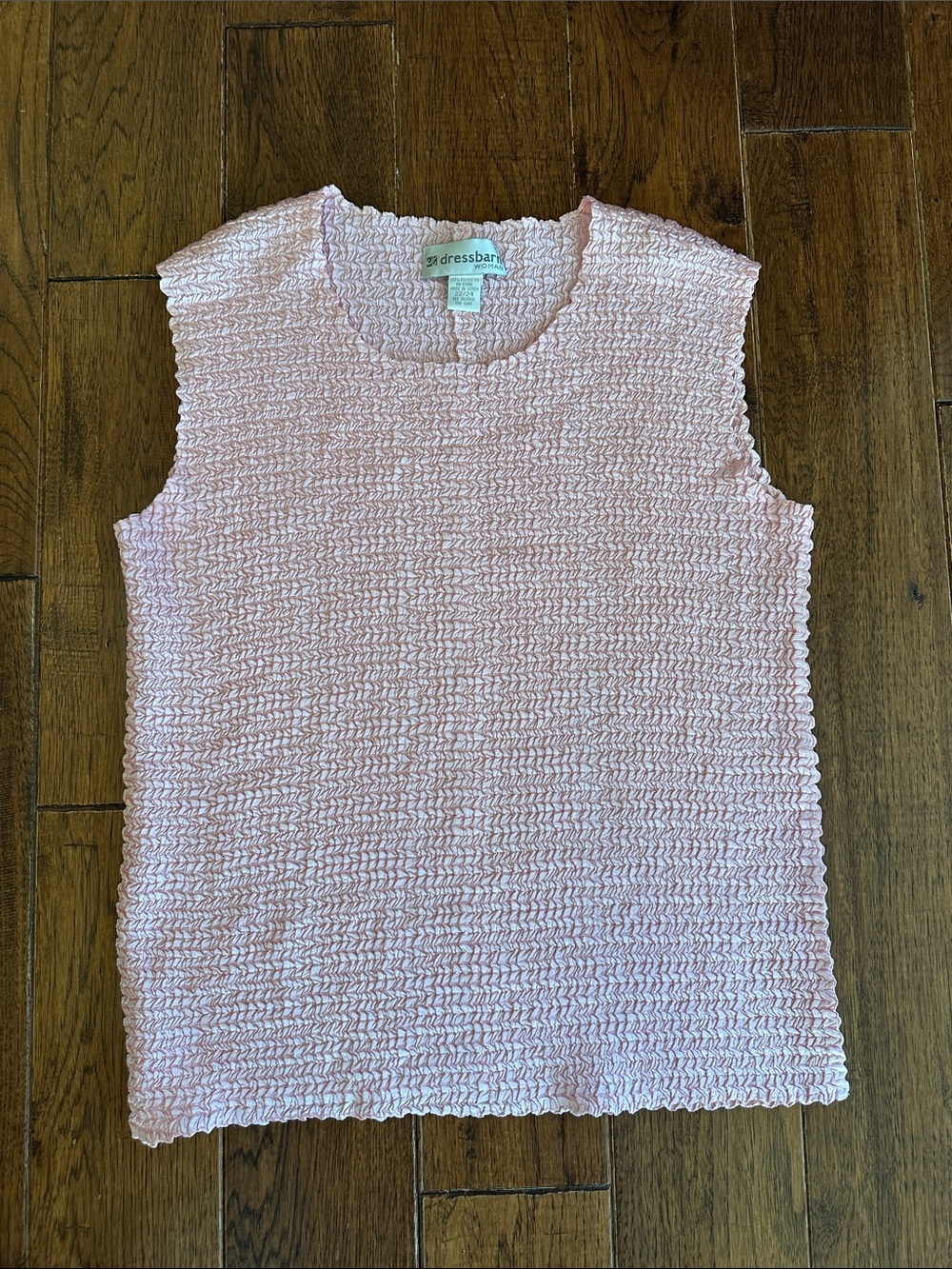 dressbarn Light Pink Textured Sleeveless Tank Size 22/24